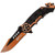 MTech MT-A1008YL Orange Aluminum Assisted Open Drop Folding Knife Pocket Folder