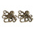 SET of 2 Antique Brass Octopus Drawer Knobs - Nautical Cabinet Knobs Octopus