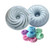 Silicone Fluted Bundt Cake Pan Nonstick Bakeware Mold 2Pcs 6.5InPlusMini Silicone Pastry Muffin Molds12Pcs, Fluted Round Cake Molds, Non-Stick Jello Molds for Baking, Flexible Tube Pan cake pan(Gray)