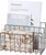 3-Slot Metal Wire Mail Sorter, Letter Organizer Holder for Letters, Mails, Books, Postcards and More Desktop Mail Organizer Office Desktop 3 Slot File Letter Magazine Folder Document Tray (Black)