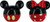 Disney Mickey and Minnie Mouse Ceramic Salt and Pepper Set, Red/Black