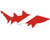 American Vinyl Right Facing Shark Shaped Scuba Dive Flag Sticker (Diving Diver)