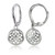 Sterling Silver High Polished Filigree Round Dangle Leverback Earrings