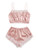SheIn Women's Sleepwear Sexy Lace Trim Lingerie Satin Pajamas Cami Shorts Set Pink X-Large