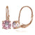 Rose Gold Flashed Sterling Silver Treated Light Pink Topaz 6mm Round Leverback Earrings