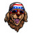 GT Graphics Express American Flag Patriotic Dog - 3" Vinyl Sticker - for Car Laptop Water Bottle Phone - Waterproof Decal