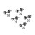 Sterling Silver Round Cut Cubic Zirconia Stud Earrings 3mm 5 Pair Set Women Black Rhodium Flashed