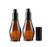 2Pcs Empty Refillable Cucurbit Shaped Amber Glass Lotion Pump Bottles Portable Cosmetic Makeup Cream Lotion Container Vial Jar Dispenser With Black Pump Head and Cap(50ml/1.7oz)