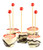 Red Ball Head Skewers, 25 Long Bamboo Picks, 5 inch Soodhalter Appetizer Cocktail Hors d'oeuvre Toothpicks