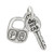 LGU Sterling Silver Oxidized Car Key with Remote Control Charm