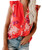 Womens Summer Tanks Top Sleeveless Pleated Floral Tank Casual Flowy Tunics Top Blouse Shirts(Red-4106 XL)