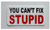You Cant Fix Stupid Hard Hat - Sticker Graphic - Auto, Wall, Laptop, Cell, Truck Sticker for Windows, Cars, Trucks