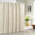Duck River Textiles - Hoyt Floral Linen Textured Mildew Resistant Fabric Shower Curtain Liner For Bathroom Waterproof | Water Repellent & Antibacterial - Assorted Colors - (70 X 72 Inch - Ivory)