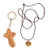 Olive Wood Hand Holding Cross Key Chain Handmade in Bethlehem Holy Land plus Jerusalem Cross Necklace
