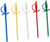 Chef Craft Pack of 60 Cocktail Sword Spears, Plastic, Assorted Colors, 3 inch Long, Silver