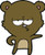 Cute Kawaii Brown Bear Pen Art Cartoon - Bored Vinyl Decal Sticker (4 inch Tall)