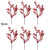 Asodomo 6 Pcs Artificial Red Berry Stems, 16 Inch Christmas Red Berries Artificial Fruit Berry Holly Flower Branch Artificial Berry Picks for Christmas Tree Decorations, Crafts,Holiday and Home Decor