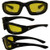 Birdz Eyewear Oriole Padded Motorcycle Glasses (Black Frame/Yellow Lens)