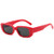 Dollger Retro Rectangle Sunglasses For Women Trendy Vintage 90s Small Sunglasses UV 400 Protection Square Shades Red