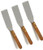 Set of 3, Solid Stainless Steel Blade Cookie Spatula, Wooden Handle, 8-inch