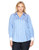 Foxcroft Women's Lauren Sateen Stripe Non Iron Shirt, French Blue, 12