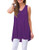 AUSELILY Women's Solid Plain Summer Casual Sleeveless V-Neck T-Shirt Tunic Blouse Tank Tops Violet Plum (L,Purple)