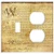 2-Gang, Toggle Outlet Combination Wall Plate Cover - Vintage Background Paper Calligraphy Writing