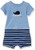absorba Baby Boys' Short Sleeves Romper, Navy/Slate, 12M