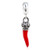 Red Horn Charm 925 Sterling Silver Crown Charm Red Pepper Charm Chilli Charm for Bracelet