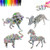 3D Coloring Puzzle Set, 4-Pack Animals (Lion, Dinosaur, Horse, Elephant) Puzzles with 12 Pen Markers Kit, Art Coloring Painting 3D Puzzle, Creative DIY Toys Gifts for Kids