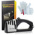 Sync Living Knife and Scissor Sharpeners,4 Stage Knife Sharpener, 4-in-1 Knife and Scissors Sharpener with Diamond, Ceramic, Tungsten, Kitchen Tools for Kinds of Knives, Black