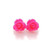 9mm Small Bright Pink Rose Studs, Hypoallergenic Plastic Post Earrings Metal Sensitive Ears