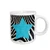 3dRose Punk Rockabilly Zebra Animal Stripe Blue Star Print Ceramic Mug, 11-Ounce