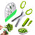 Herb Scissors Herb Stripper Tools Kits 5-Blades Stainless Steel Scissors with Kitchen Herb Stripping Tool, Safe Cover, Cleaning Comb Multipurpose Kitchen Chopping Shear, Mincer