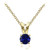 Ice Gems Yellow Gold Flashed Sterling Silver Created Blue Sapphire 5mm Round Solitaire Necklace