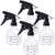 Plastic Spray Bottles 4pcs 8oz Empty Clear Spray Bottle with Measuring Mark, Black Trigger Sprayers, Adjustable Nozzle, for Cleaning Solutions, Planting, Cooking