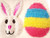 Easter Decorations Tinsel and Plastic Easter Bunny and Easter Egg
