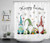 ECOTOB Happy Easter Gnome Shower Curtain Decor, Cute Gnomes Colorful Easter Eggs Green Grass Spring Daisy Flower Shower Curtains 72X72 inch Polyester Fabric Bathroom Decor Bath Curtains Hooks Included
