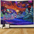 Generleo Trippy Galaxy Planets Tapestry Psychedelic Mountain Tapestry Hippie Vaporwave Space Stars Wall Tapestry Retro Abstract Nature Tapestry Wall Hanging for Room