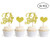 36 PCS Gold Glitter Oh Baby Heart Cake Cupcake Toppers Picks for Wedding Birthday Baby Shower Party Decorations