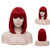Short Red Bob Wig Halloween Costume Hair Wigs for Women Girls, Winshope Straight Natural Real Heat Resistant Synthetic Wig for Cosplay Party (Include Wig Cap)