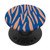 Zebra Print Animal Blue  and  Light Beige Coral AEW367 PopSockets PopGrip: Swappable Grip for Phones  and  Tablets