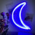 Momkids Moon Neon Signs Blue Hanging Wall Lights USB/Battery Operated LED Night Light for Bar Kids Room Birthday Party Gifts Christmas Bedroom Home Decorative Lights