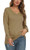 NILOUFO Womens Casual Blouses Long Sleeve T Shirts V Neck Tunic Tops with Pocket(Khaki, Medium)