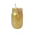 Gold Painted Pint Size Ball Mason Jar, 16 oz. Painted and Distressed Mason Jar, Regular Mouth Pint Size Mason Jar