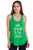 Green Tank Top for Women St Patricks Day Funny Eat Drink and be Irish Top Size M