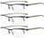 Eyekepper 3 Pairs Half-Rim Reading Glasses Black Frame Reader Eyeglasses for Men Women Reading plus1.25