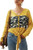 Tkria Womens Tie Knot Sweater Cardigan Colorblock Button Down Waffle Knit Tops Yellow Camo