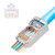 Quilence Staggered EZ CAT6 Shielded Pass Through Connectors Rj45 Pass Through Ends Gold Plated Network Plugs CAT6 Cable Ends for 23AWG Ethernet Cable - 50pcs