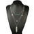 Leiothrix Boho Layered Leaf Necklace Chain with Turquoise Sequins Pendant Jewelry for Women (Silver)